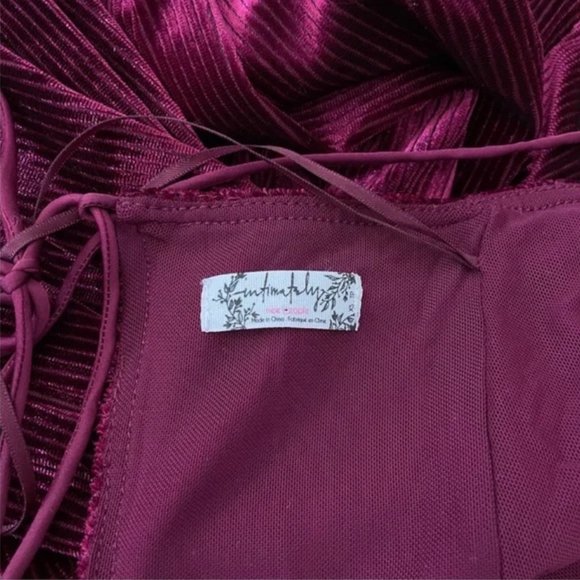 Free People Intimately Red Burgundy Velvet Maxi Dress Size XS - Picture 4 of 4